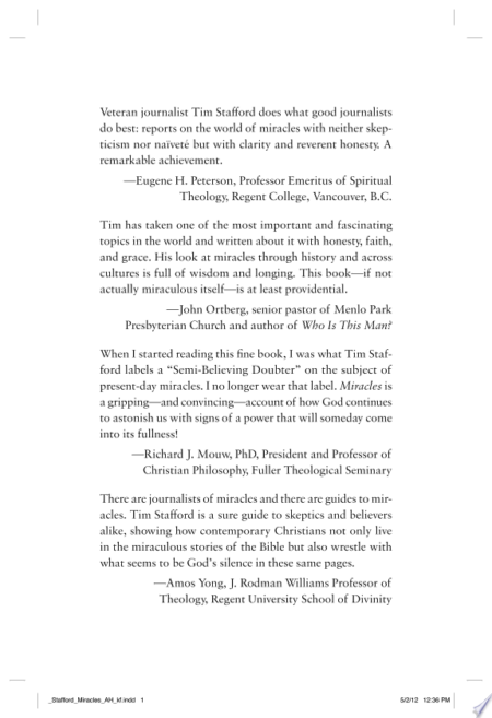 Miracles: A Journalist Looks at Modern Day Experiences of God's Power